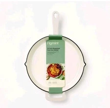Figmint Enamel Cast Iron Skillet 500 Degree F 2.54QT Light Gray 12"