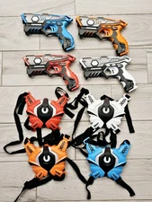 LUKAT Infrared Laser Tag Set 4 Guns 4 Vests Multiplayer Toy Defect White Gun