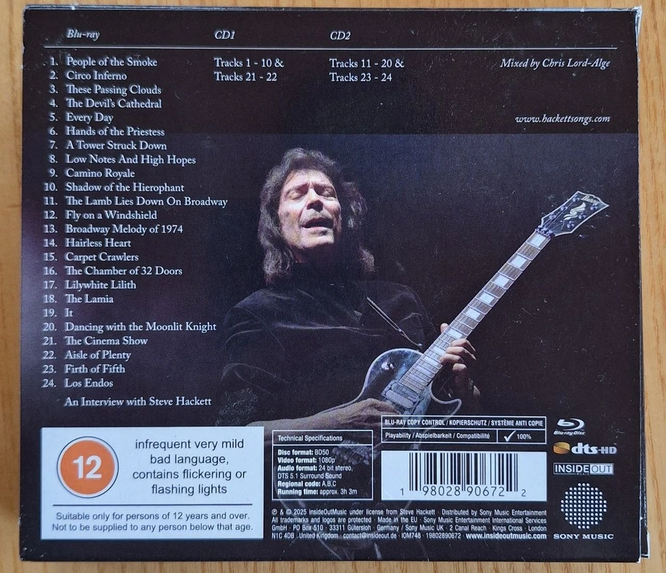 2 CD + Blu-ray Steve Hackett The Lamb Stands Up Live at the Royal Albert Hall - Bild 2 von 2