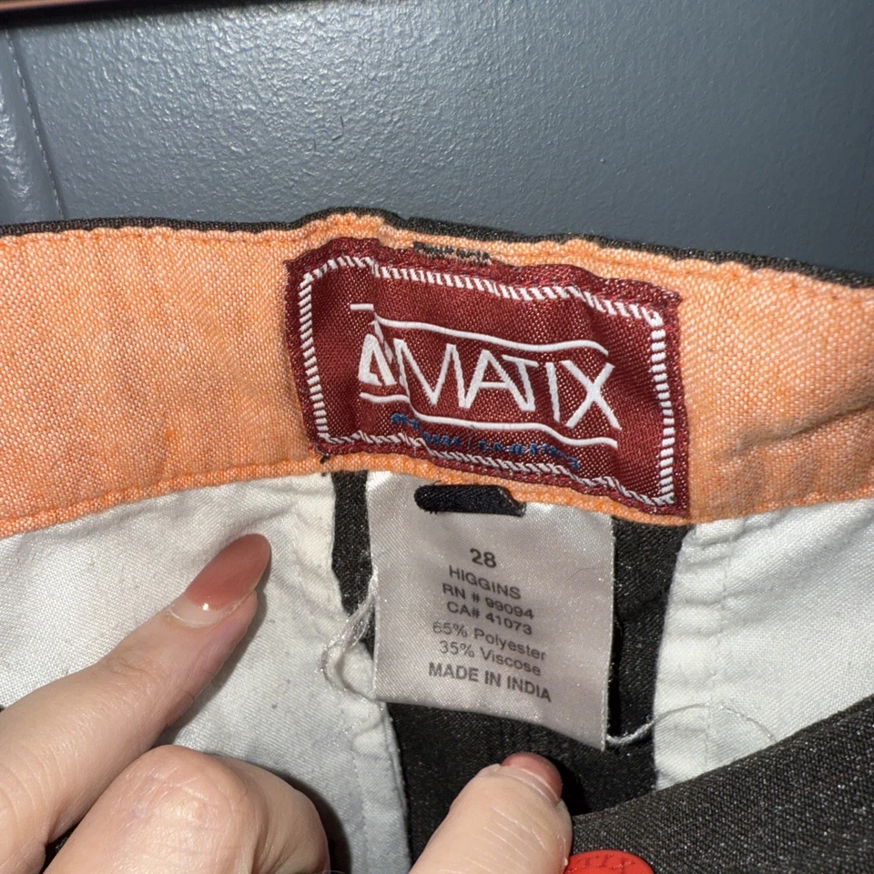 Matix Mens Higgins Black Shorts Size 28 Skate Surf Casual Slim Fit - Image 2 of 3