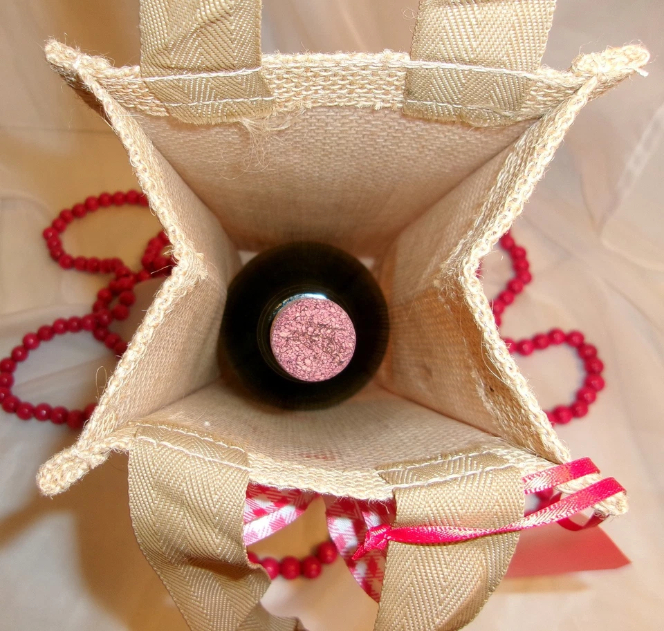 Винный держатель сумка подарок сумка украшенный банты прилагается карта Burlop 2 изделия новый - Изображение 4 из 4