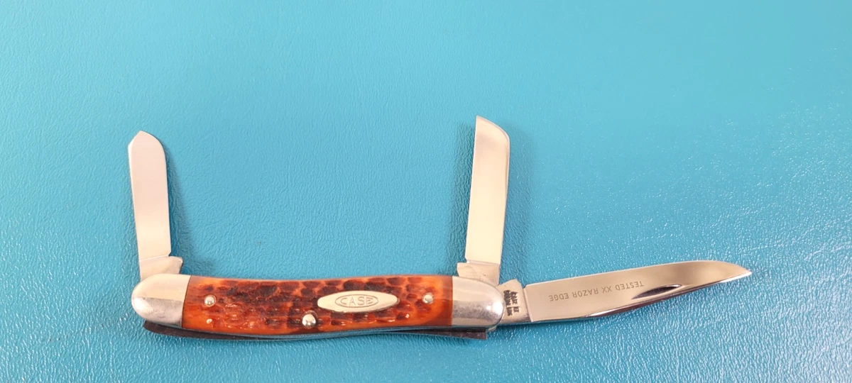 Rare CASE XX 6318 HP SSP Stockman Folding Pocket Knife Bone Burnt