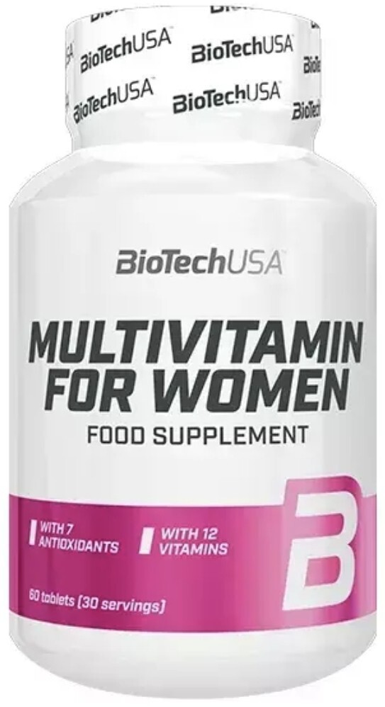 BiotechUSA Multivitamin for Women with 12 Essential Vitamins - 60 tablets