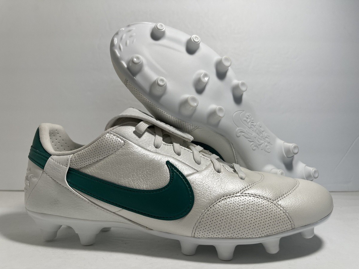 Nike Premier 3 III FG Soccer Cleats Leather White Green