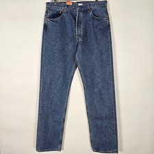 Vintage 90s Levis 501 Button Fly Preshrunk NWT Mens 34x34 Blue Denim Jeans