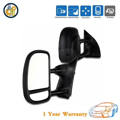 ★Pair Power Extendable Towing Mirrors For Ford F-250 Super Duty Truck 1999-2007