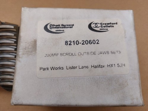 Hard External Jaws For 200mm Pratt Burnerd Metric Scroll Chuck - 8" . - Picture 6 of 6