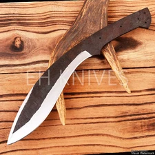 13’’ Handmade Carbon Steel Hunting Knifemaking Sharp Kukri Blank Blade Knife