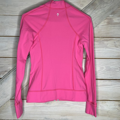 Ivivva Perfect Your Practice Jacket Top Pink Purple Diamond Girls 12 Thumb Holes - Picture 5 of 7