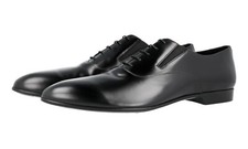 PRADA Brushed Leather Oxford Flexible Dress Shoes 2EG206 Black -  US 11 EU 44