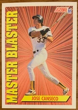 JOSE CANSECO, '91 SCORE "MASTER BLASTER" CARD, THE BASEBALL LEGEND !