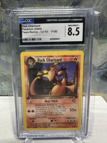 2000 POKEMON 1ST EDITION DARK CHARIZARD 21/82 CGC 8.5 TEAM ROCKET Non Holo