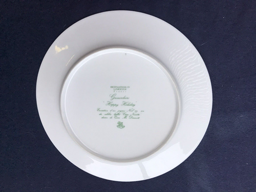 BERNARDAUD Grenadiers France ~ HAPPY HOLIDAYS~ 8.5” Salad Bread Plate - Picture 4 of 10