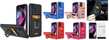 FOR Motorola Moto G 5G 2022 XT2213DL Card Ring Stand Case Cover Tempered Glass