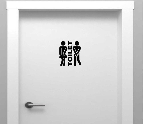 WC Türschild Aufkleber Bad lustig Vinyl Decal WC selbstklebend Kunst - Bild 9 von 12