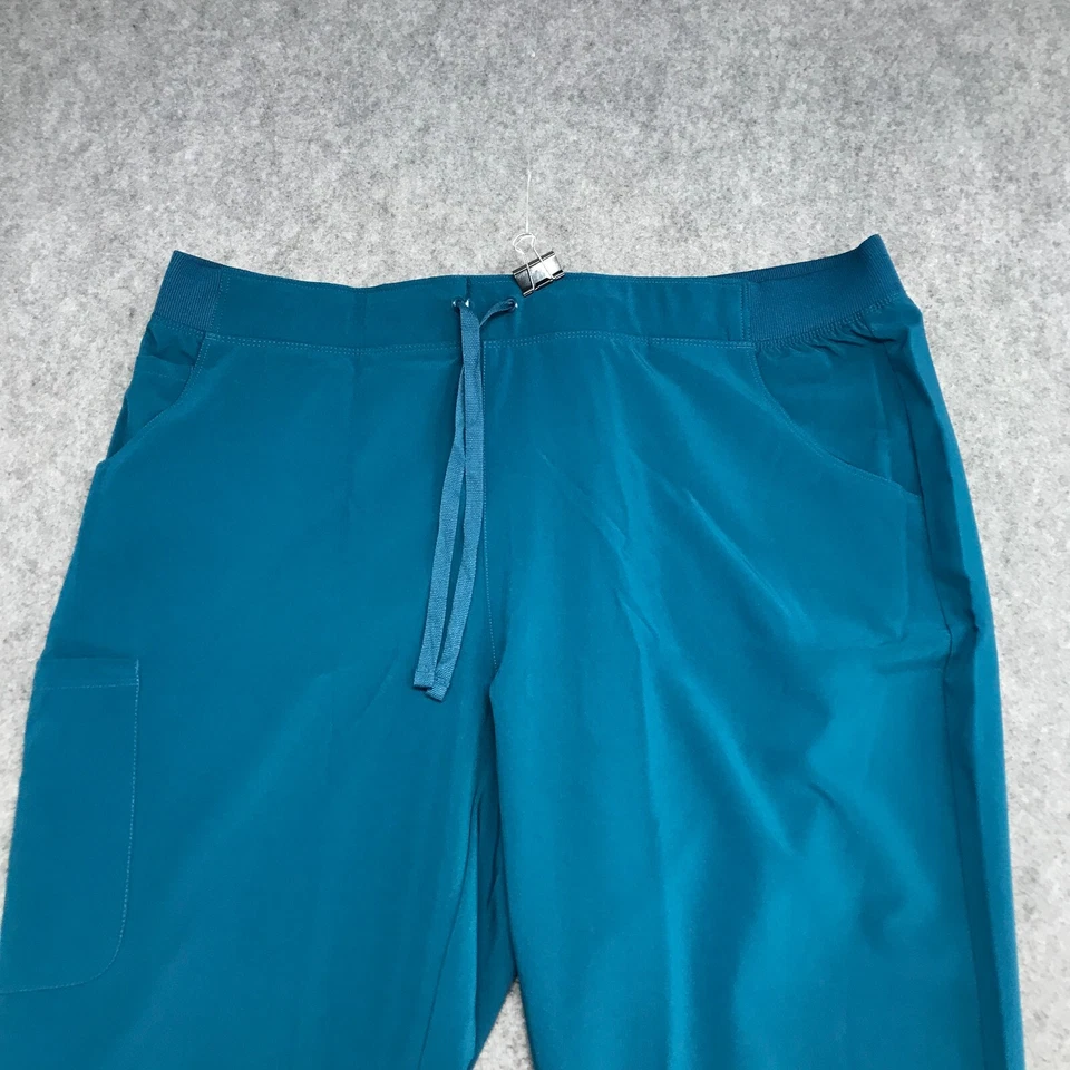 Unbranded Scrub Pants Womens Size 2XL Teal Pull On Drawstring Stretch - Image 3 of 4