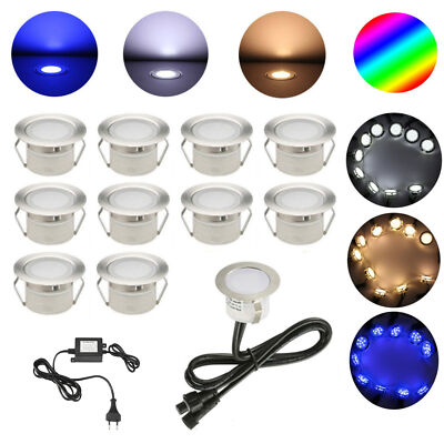 Ø45mm RGB/RGB+Warmweiß LED Boden Einbaustrahler Leuchte Außenlampe Minispot 230V