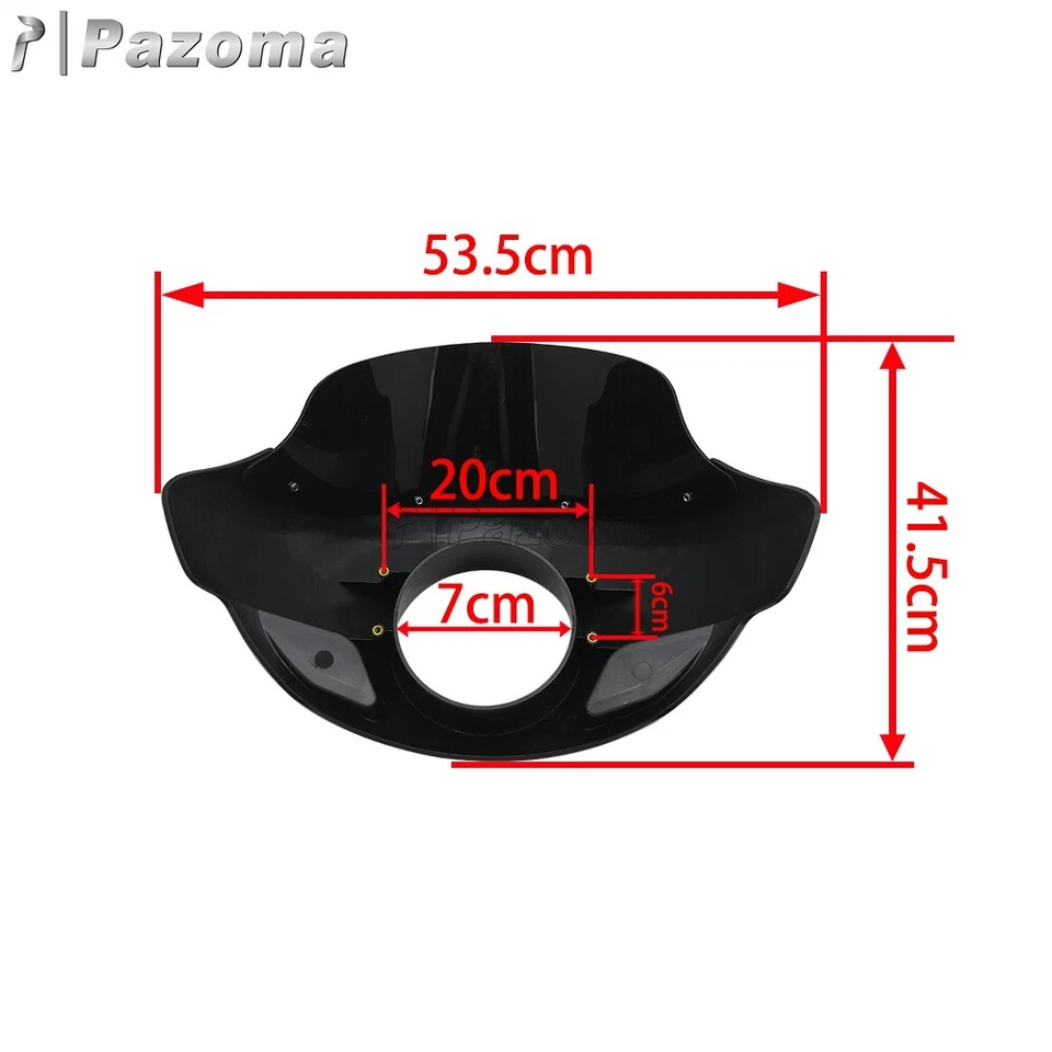 Máscara de parabrisas carenado de faros de 5,75" con horquillas de 35-49 mm para Harley Street Bob Foto 4 de 4