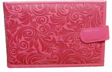 Photo Album 'Peter Pauper Press Raspberry' Pink 4x6 Faux Leather for 48 Pics 893