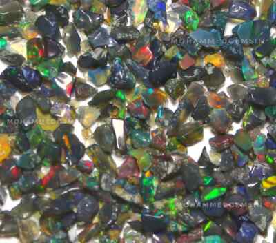 100 Pcs Lot AAA Natural Multi Flash Ethiopian Opal Rough Welo Fire Opal Stone