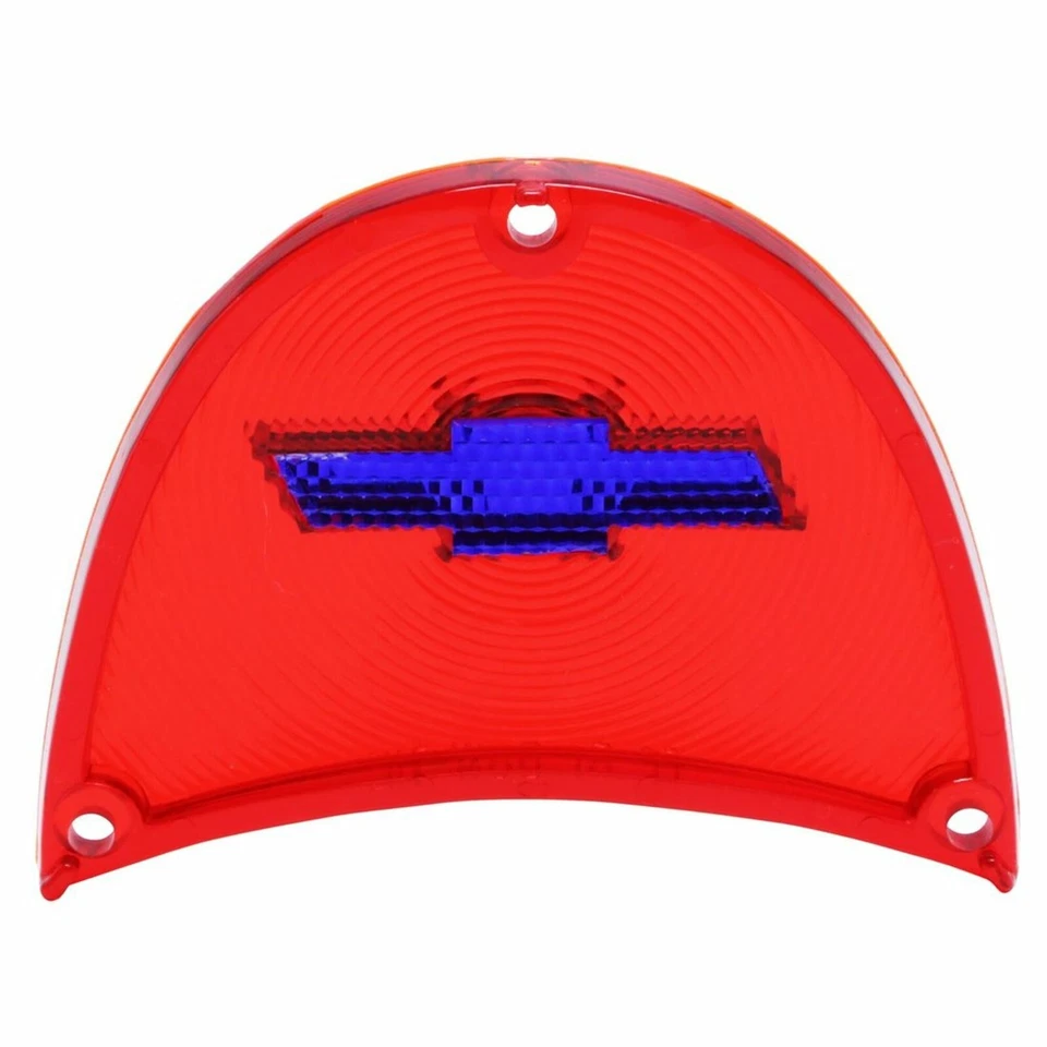 Pair Red Tail Light Lens W/Blue Bowtie & Chrome Trim Parts Fit Bel Air A1480B Foto 2 de 3