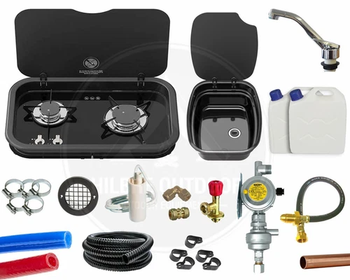 THETFORD TOPLINE 165 BLACK ARGENT SINK MIXER TAP BULKHEAD REG CONVERSION KIT