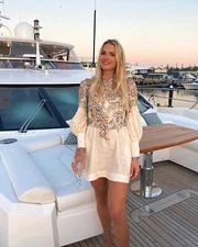 Zimmermann Tama Long Sleeve Tunic Dress Floral Sz 4