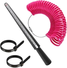 Ring Sizer Tool Kit, Mandrel, Gauge, Finger Measurer, 4 Sizes Measurement Stick
