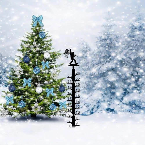 24 inch Snow Gauge Metel Outdoor Upgraded Iron Art Snow Measuring Gauge - Picture 7 of 7