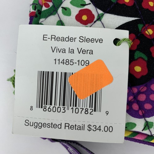 Vera BradleyE-Reader Sleeve Viva La Vera Mini tablet iPad Protector Padded Zip - Picture 4 of 11