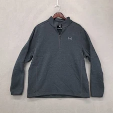 Under Armour Mens XL Gray 1/4 Zip Pullover Fleece Jacket Performance