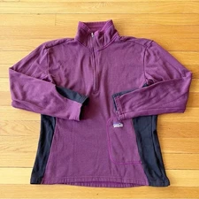 Patagonia Purple Black Vintage R1 Fleece Quarter Zip Pullover Base Layer Small