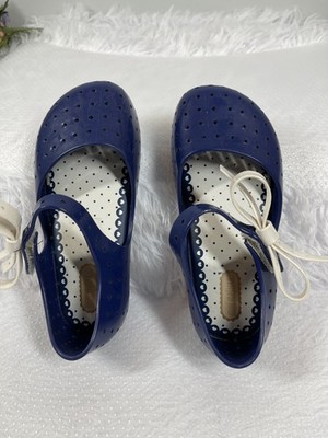 Mini Melissa Furadinha Mary Jane Shoes Kids Size 10 Blue Nautical Normcore