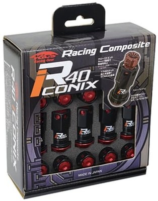 KYO-EI Racing Composite R40 iCONIX Wheel Nuts Black/Red RIA-01KR