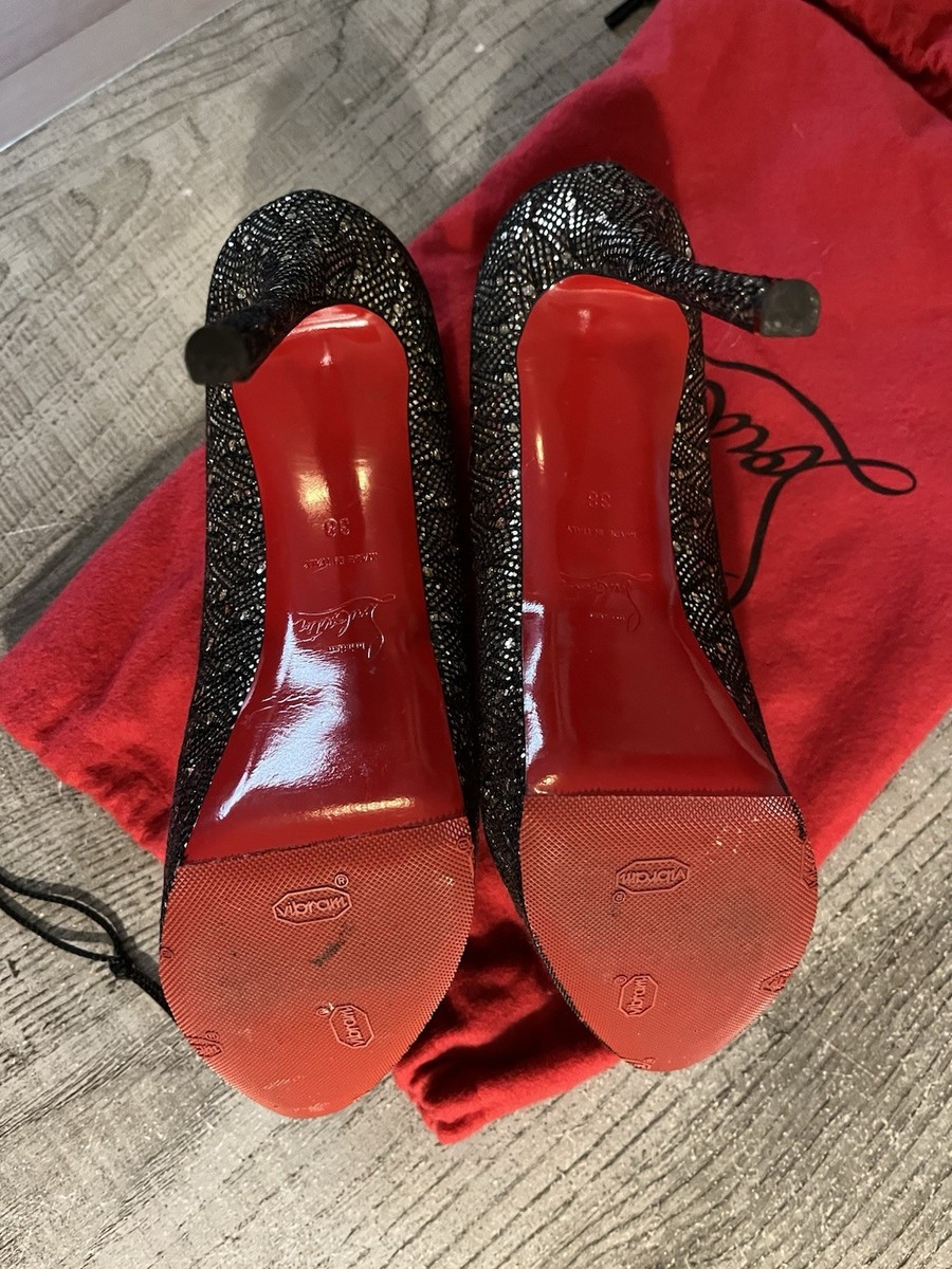 Christian Louboutin Sparkly Silver High Heels Size 38 | eBay
