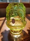 Fenton Topaz Opalescent Atlantis Fairy Light NIL Koi Fish Vaseline opalescent