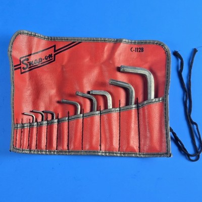 Snap On C112B --- 13 pc SAE Hex Key Set (.05   3/8 ) , With Roll-up bag