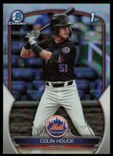 2023 BOWMAN DRAFT CHROME COLIN HOUCK RC NEW YORK METS #BDC-175 REFRACTOR