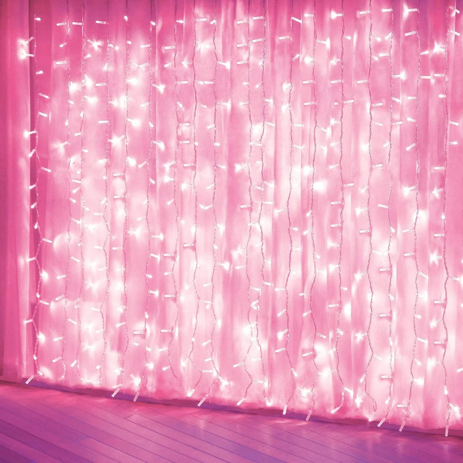 Curtain Lights Pink Room Decor LED String Lights 8 Modes