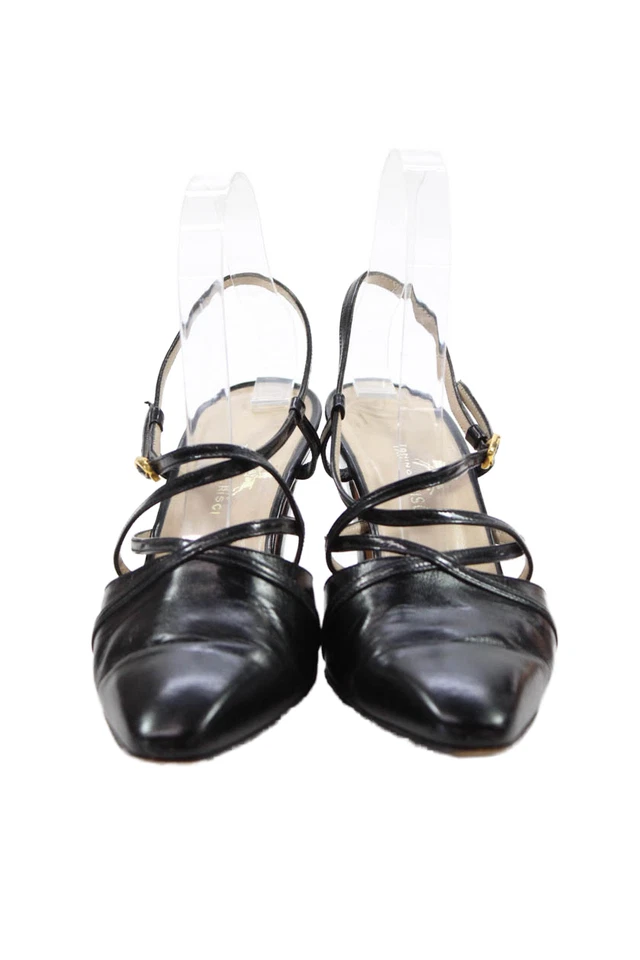 Tanino Crisci Mujer Cuero Detalle de Tirantes Hebilla al Tobillo Tacones Negros Talla 7.5 Foto 2 de 4