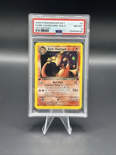 Pokemon 2000 Dark Charizard 4/82 Holo 1st Edition Team Rocket PSA 8