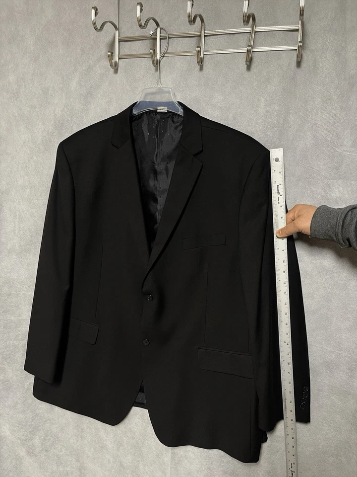 Angelo Rossi Suit Men 52R Black Performance Stretch Academia 48x31 Pants Luxury - Image 4 of 4