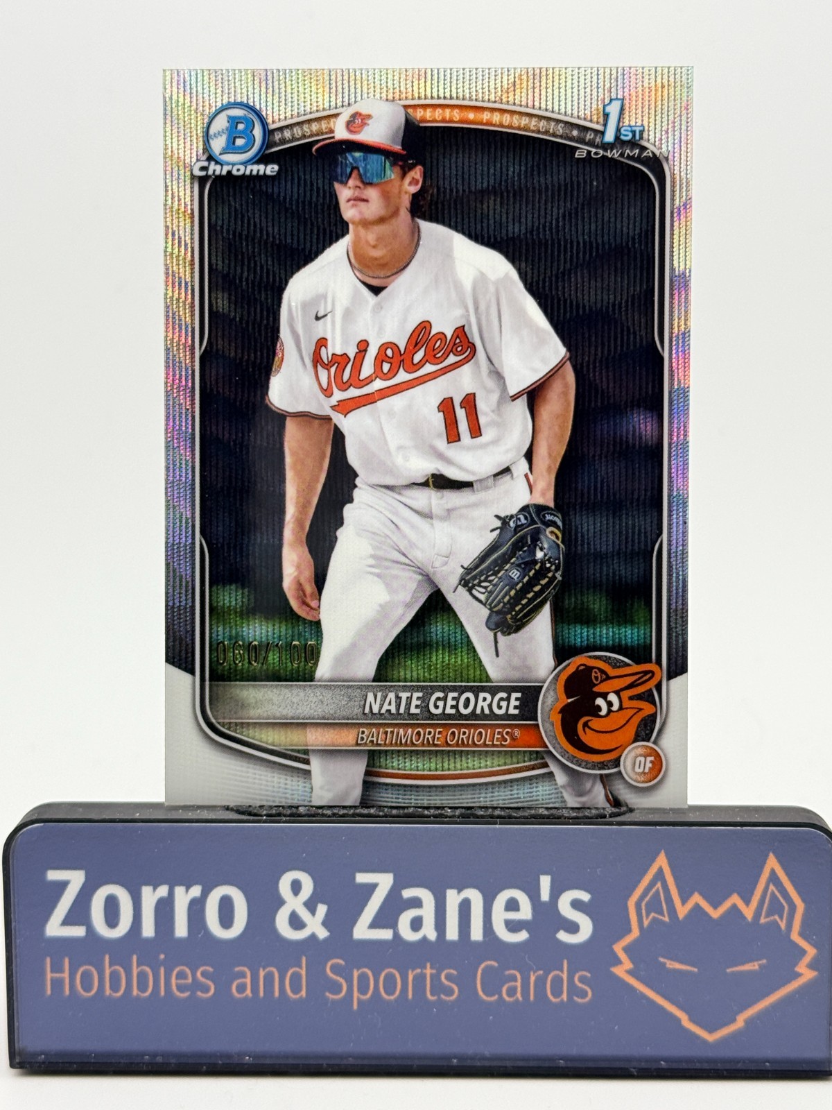 NATE GEORGE 2025 Bowman Chrome /100 Wave Refractor 1st Bowman #BCP-184