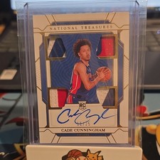 Panini National Treasures 2021-22 Rookie Materials Quad Cade Cunningham Prime /…