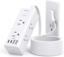 One Beat 10Ft Extension Cord with Multiple Outlets,Flat Plug Power Strip NEW