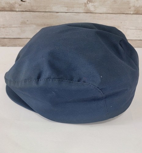 Vintage Druckknopf Krempe Textil Arbeiter Cabbie Hut blau Made in USA Punkte oben 7 1/2 - Bild 5 von 9