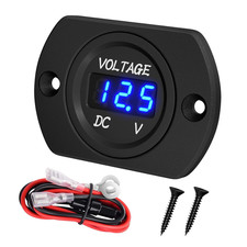 Battery Voltage Meter Waterproof DC 12V 24V LED Voltmeter Panel 12 Volt 24 Volt