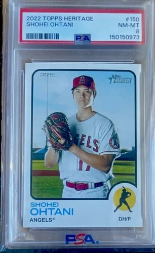 Topps 2022 Heritage Shohei Ohtani #150 PSA 8 Angels Baseball Card
