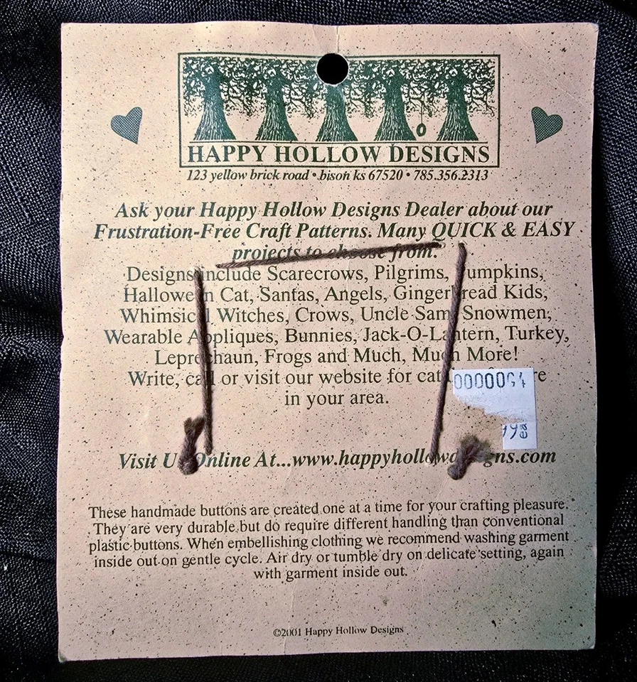 Vintage 2001 Halloween Earthenware Buttons Candy Corn Bat 2-Hole Ozome Accents - Image 3 of 4