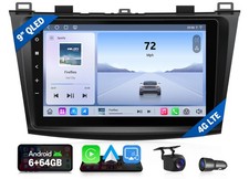 6 64 for Mazda3 Sedan 10-13 9"Android Auto Car HeadUnit CarPlay GPS 4G Custom UI